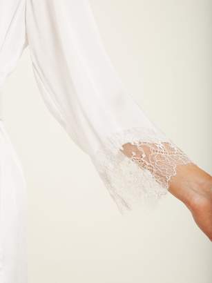 Icons Lily Lace-trimmed Silk-satin Kimono - Womens - White