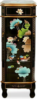 Vintage - Style Hand - Painted Jewelry Armoire