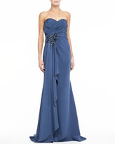 Thumbnail for your product : Badgley Mischka Strapless Sweetheart Trumpet Gown with Bow