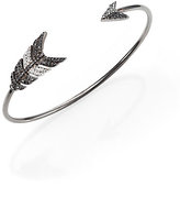 Thumbnail for your product : Jade Jagger Black/White Diamond & Blackened Sterling Silver Arrow Cuff Bracelet
