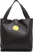 Thumbnail for your product : MM6 Maison Margiela Black Grained Leather Tote Bag