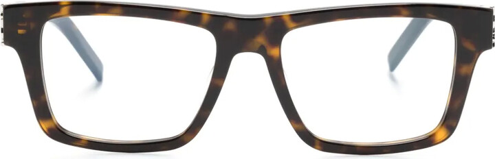 Saint Laurent Eyewear Tortoiseshell Square-Frame Glasses