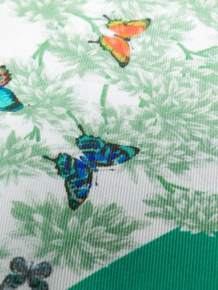 Kiton Butterfly-Print Silk Pocket Square