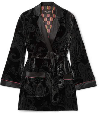 Etro Satin-trimmed Printed Velvet Jacket