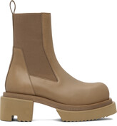 Thumbnail for your product : Rick Owens Taupe Beatle Bogun Chelsea Boots