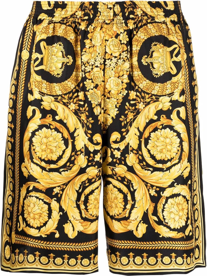 Versace Barocco-print silk shorts