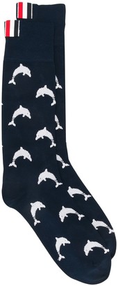 Thom Browne Mid-Calf Dolphin Icon Socks