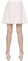 Thumbnail for your product : See by Chloe Scalloped Cotton Poplin Skirt