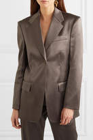 Thumbnail for your product : we11done Satin Blazer - Brown