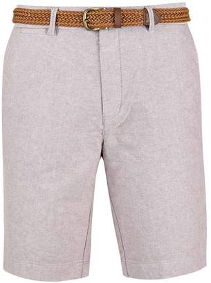 Burton Mens Pink Belted Oxford Shorts