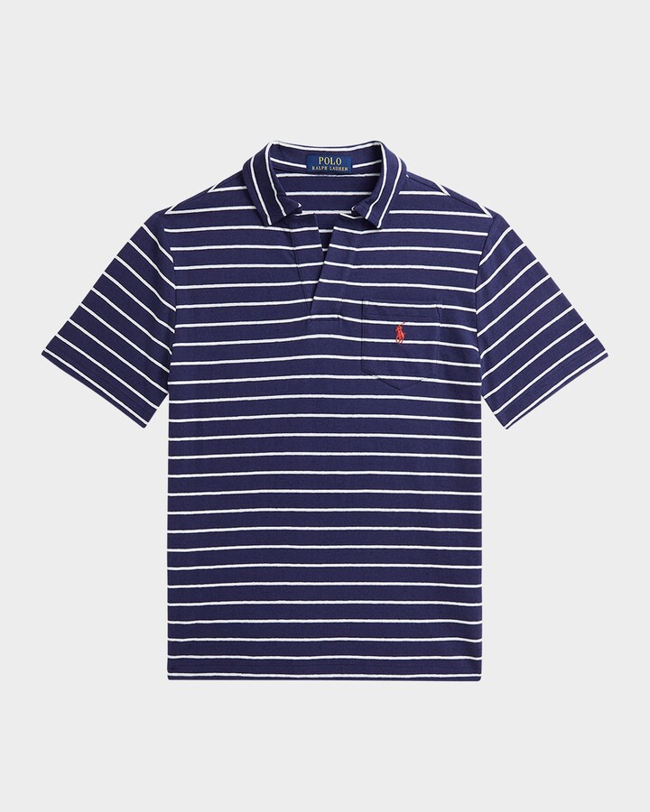 Ralph Lauren Kids Boy's Linen Striped Polo Shirt, Size S-XL