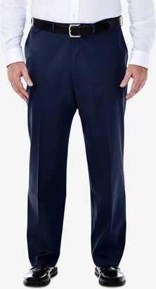 Haggar Men's Big & Tall Premium No Iron Khaki Classic Fit Flat Front Hidden Expandable Waistband Pants