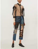 Thumbnail for your product : Junya Watanabe Contrasting patchwork straight high-rise jeans