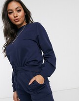 Thumbnail for your product : ASOS Petite DESIGN Petite tracksuit slim sweat / jogger in navy