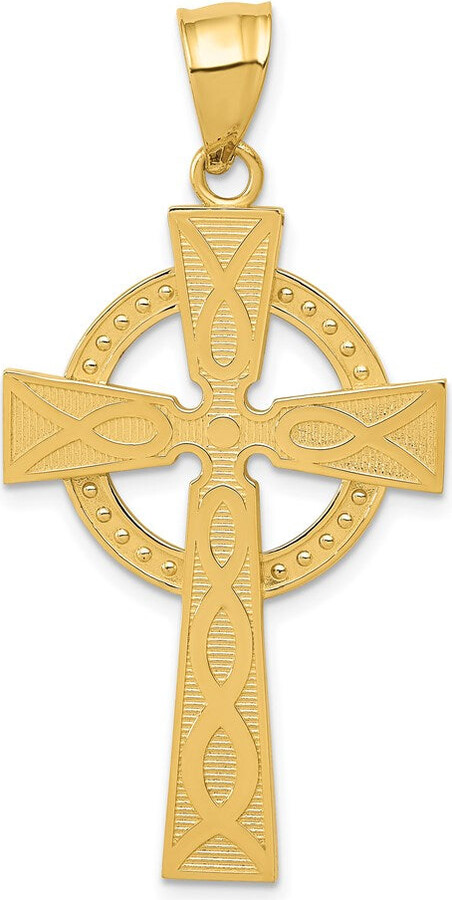 Diamond2Deal 14k Yellow Gold Celtic Cross Pendant