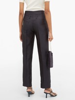Thumbnail for your product : Giuliva Heritage Collection The Gastone Silk-blend Herringbone Trousers - Navy