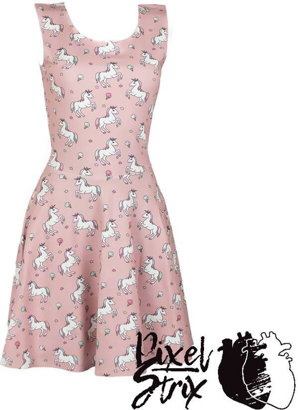 Etsy Unicorn Cotton Dress Pastel Goth Kawaii Design