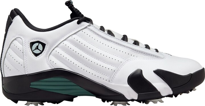 Air Jordan Men's 14 Retro G Golf Shoes, Size 8, White/Black/Blue