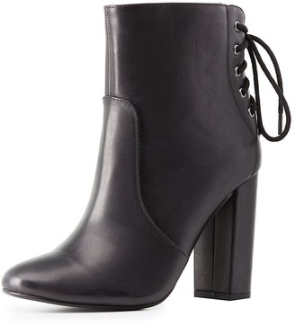 Charlotte Russe Lace-Up Back Ankle Booties
