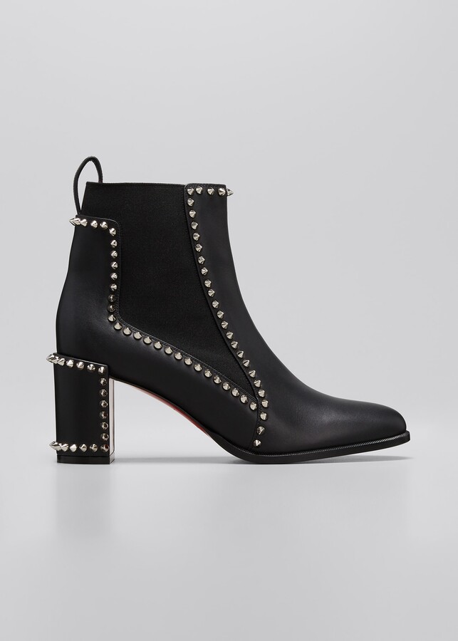 Christian Louboutin Outline Spike Red Sole Ankle Booties - ShopStyle