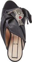 Thumbnail for your product : No.21 Black Raso Embellished Satin Bow Mules Pumps