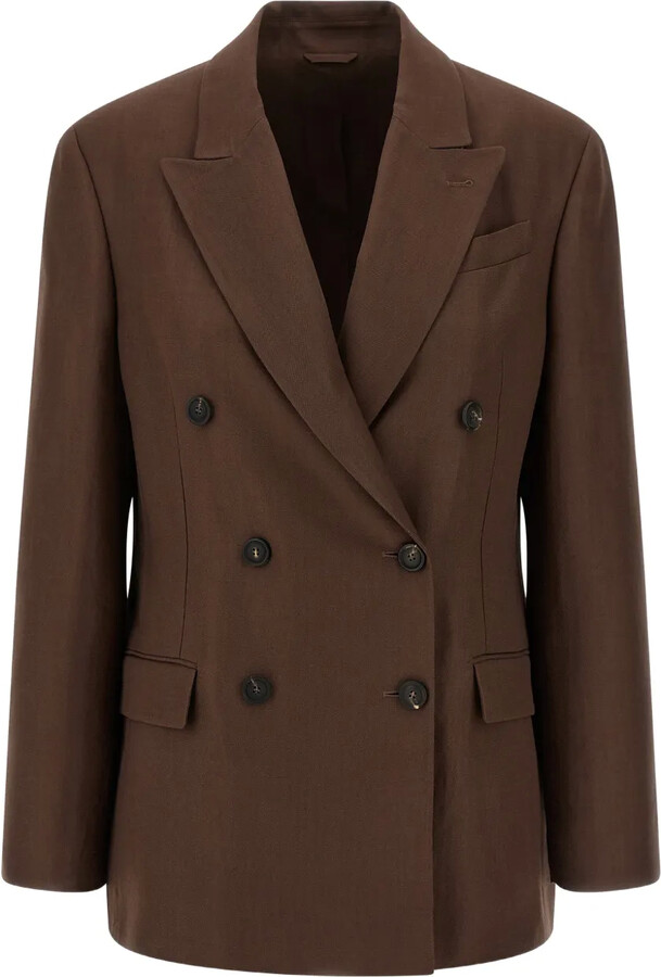 Brunello Cucinelli Peak Lapels Double-Breasted Blazer