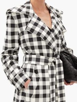 Thumbnail for your product : Norma Kamali Double-breasted Gingham Trench Coat - Black White