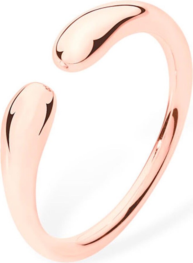 Lucy Quartermaine Double Drop Ring In Rose Gold Vermeil