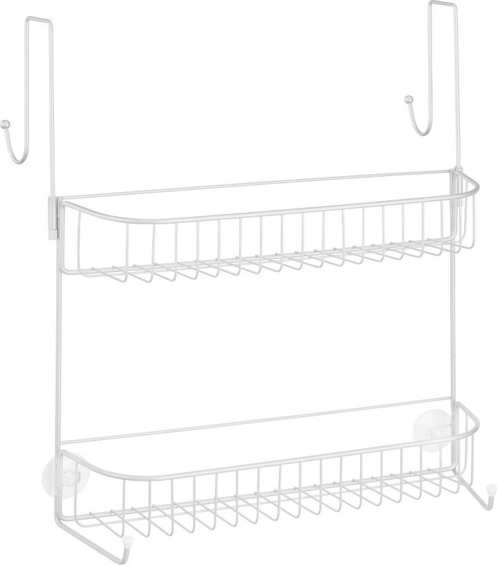 mDesign Metal Bathroom Over Door Hanging Shower Caddy, XWide White ShopStyle