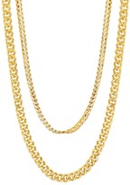 Thumbnail for your product : Sterling Forever Goldplated Layered Curb Chain Necklace