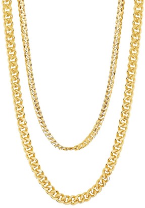 Sterling Forever Goldplated Layered Curb Chain Necklace