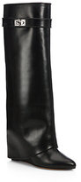 Thumbnail for your product : Givenchy Shark Lock Knee-High Leather Wedge Boots
