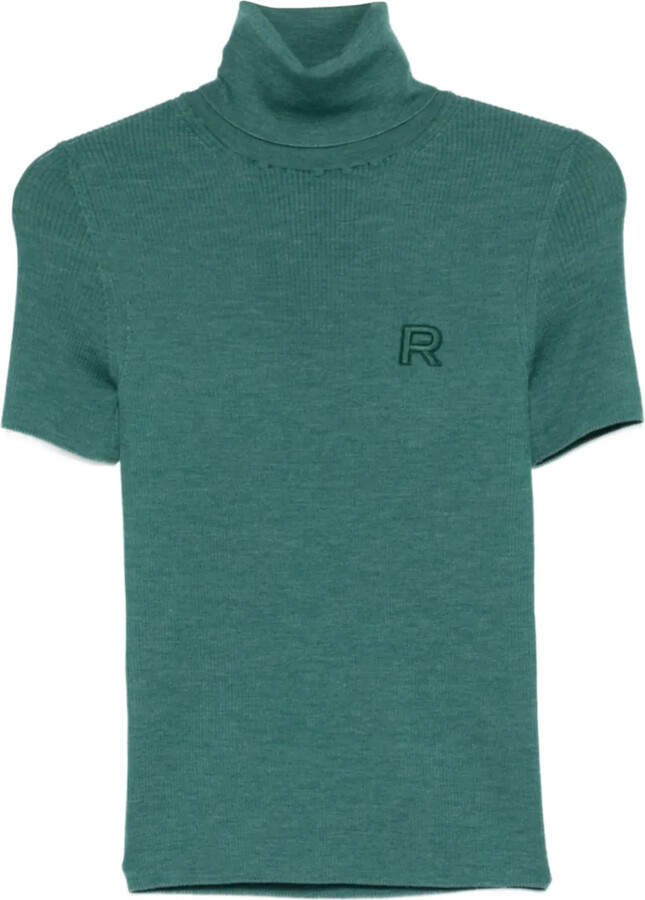 Rochas Turtleneck Logo-Patch Top