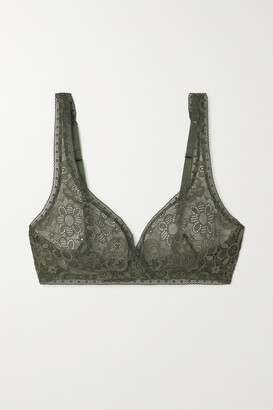 Eres Heureux Stretch-lace Soft-cup Triangle Bra - Green