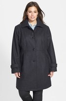 Thumbnail for your product : Gallery Babydoll Wool Blend Walking Coat (Plus Size)