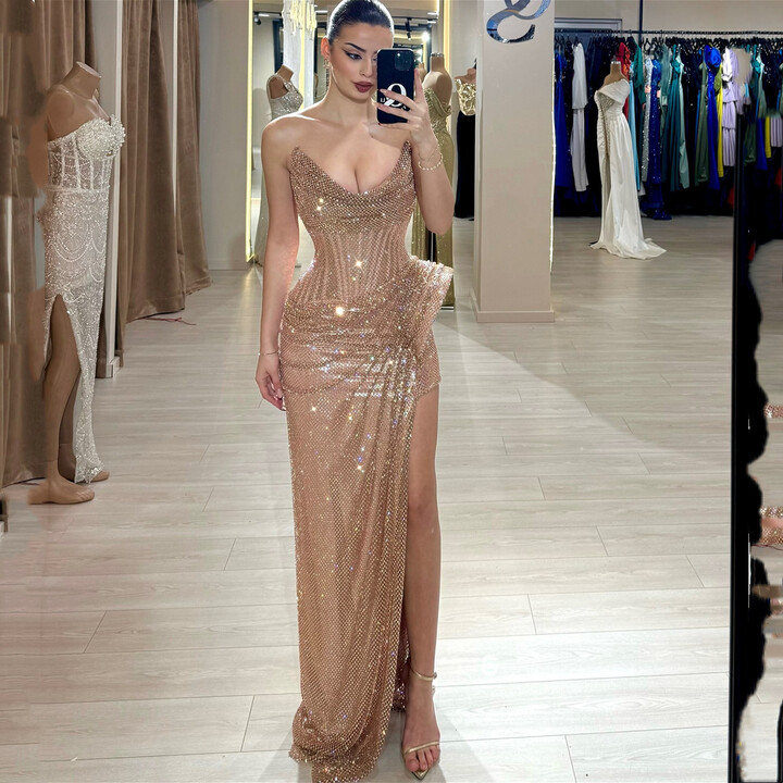 EDECPBM Aileen Robes De Soirée Dresses Gala Mermaid Elegant Party Dresses 2025 فساتين سهرة Платье Вечернее Customized Rhinestone Evening