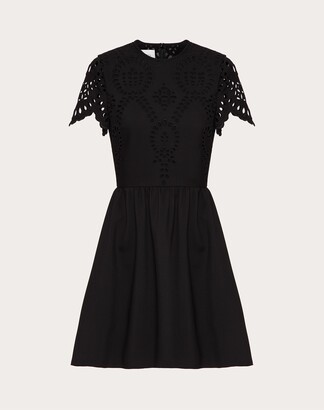 Valentino San Gallo Edition Short Dress In Crepe Couture Women Black 65% Virgin Wool 35% Silk 36