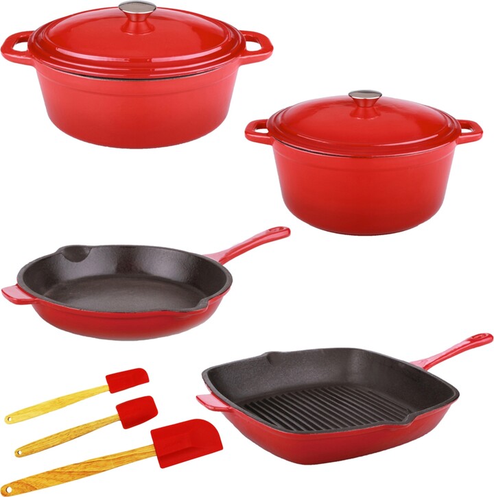 Berghoff Neo 10pc Cast Iron Cookware Set, Red : Target