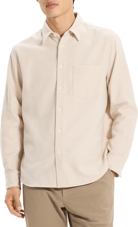 Theory Weekend Brushed Cotton Twill Button-Up Shirt