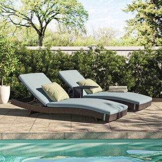 Lark Manor Anastase Chaise Lounge Set with Cushions and Table