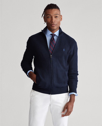 Ralph Lauren Cotton Full-Zip Sweater - ShopStyle