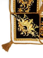 Thumbnail for your product : Versace Tasselled Baroque Print Blanket - Black Gold