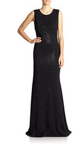 Thumbnail for your product : St. John Sequined Animal-Print Gown