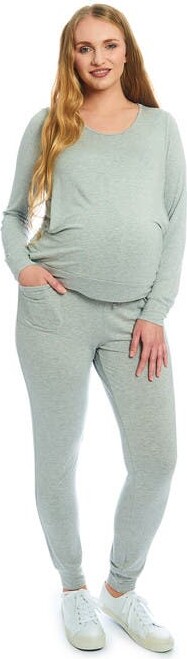 Everly Grey Whitney During & After 2-Piece Maternity/Nursing Top & Pant Set