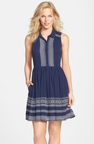 Thumbnail for your product : Jessica Simpson Embroidered Sleeveless Shirtdress