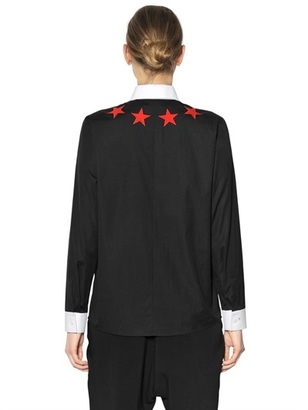 Givenchy Star Appliqué Cotton Poplin Shirt