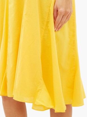 Rhode Resort Lalla Godet-pleat Cotton Dress - Yellow