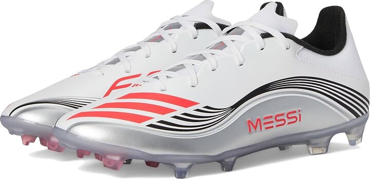 adidas F50 Messi League Firm/Multi Ground Soccer Cleats Soccer Shoes White/Lucid Red/Silver Metallic : Men's 4.5 - Women's 5.5 Medium