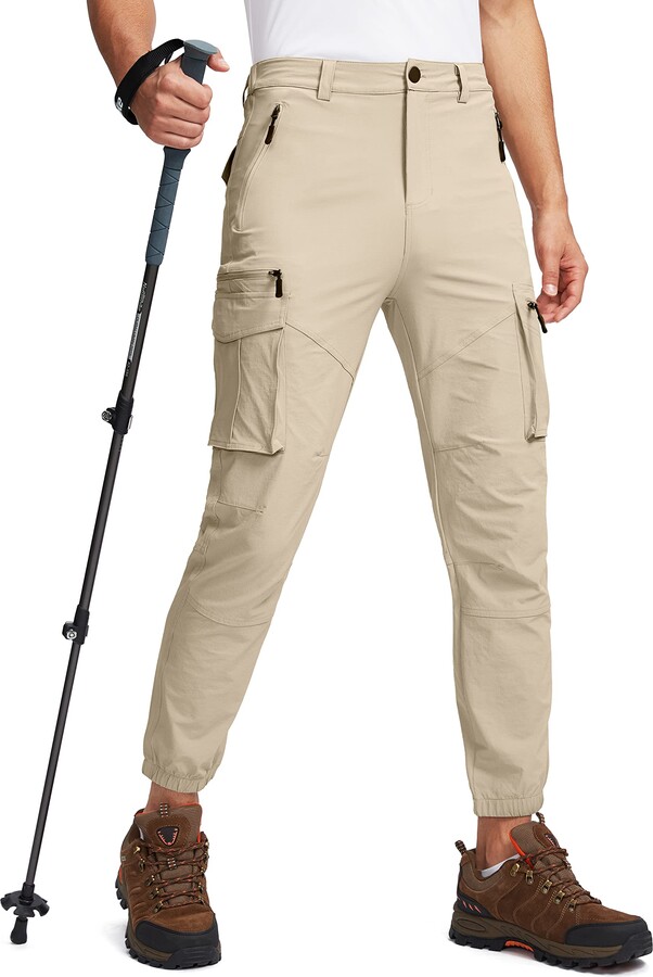 Pinkbomb Men's Hiking Cargo Pants with 7 Pockets Slim Fit Stretch Work