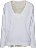 Brunello Cucinelli Layered Cotton-Jersey And Embellished Silk-Blend Sweater